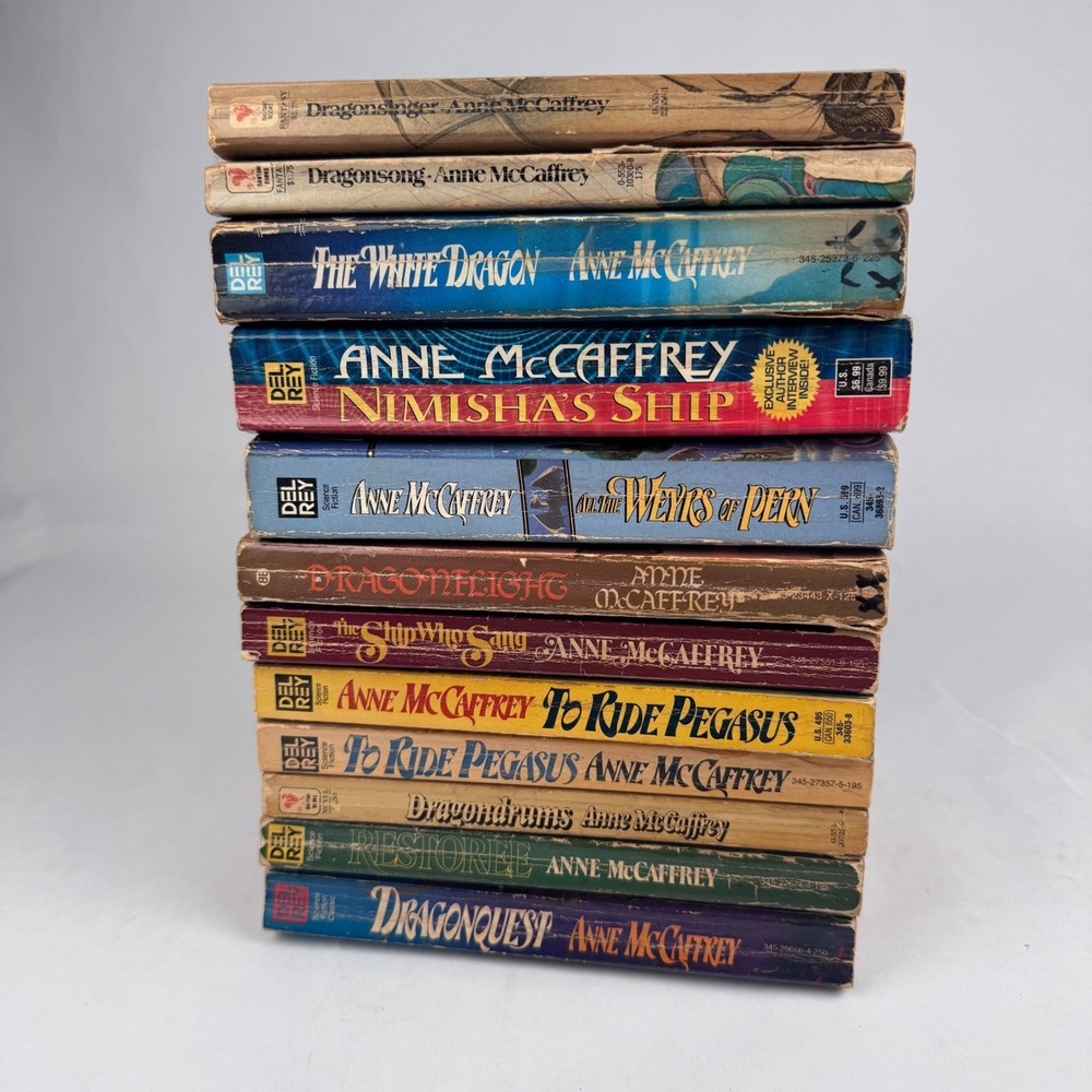 Anne McCaffrey Lot of 11 Paperback Books Dragons The Ship Who Sang Pegaus